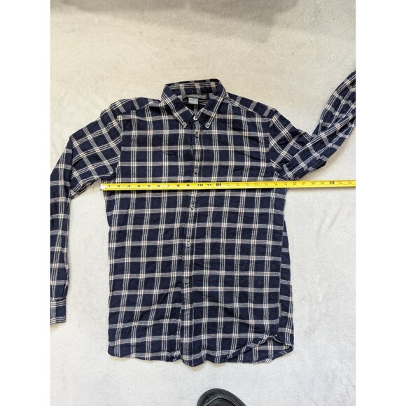 Mens French Connection Blue Flanel Plaid Shirt Size Medium M - Picture 3 of 9